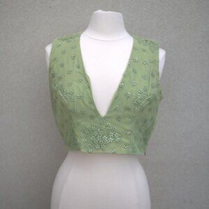 Green Crop-top